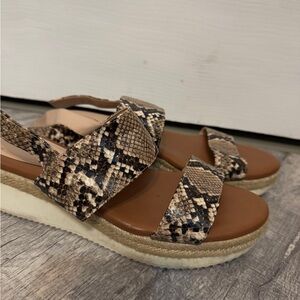 Snake skin platform sandal